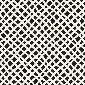 Vector Seamless Hand Drawn Diagonal Grid Pattern 스톡 일러스트