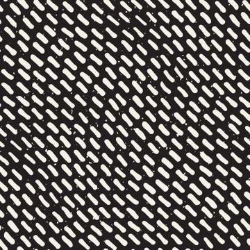 Vector Seamless Hand Drawn Diagonal Grunge Rounded Lines Pattern Stock Illustration