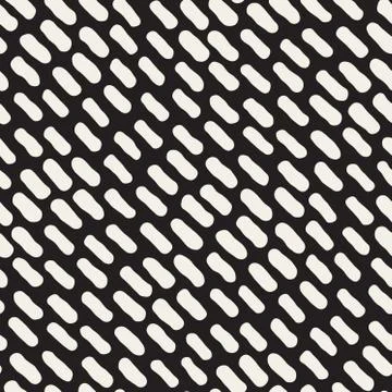 Vector Seamless Hand Drawn Diagonal Rounded Strokes Pattern Stock Illustration
