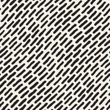 Vector Seamless Hand Drawn Diagonal Rounded Lines Pattern イラスト素材