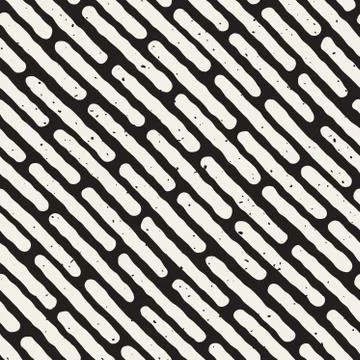 Vector Seamless Hand Drawn Diagonal Rounded Grunge Lines Pattern Illustrazione stock