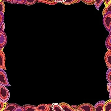 Vector. Seamless. Hand-drawn doodle frames. Sketch icons for invitation, flyer, Stock Illustration