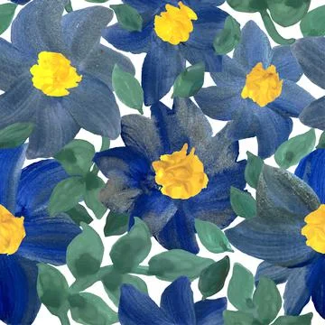 Vector seamless hand drawn floral pattern Stock Illustration