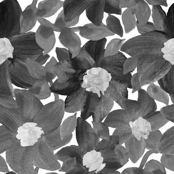 Vector seamless hand drawn floral pattern Illustrazione stock