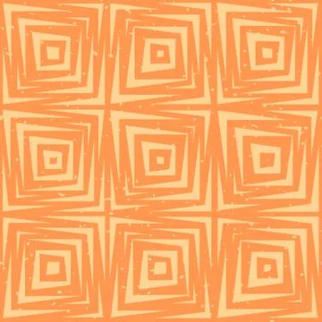 Vector Seamless Hand Drawn Geometric Lines Square Tiles Pattern Stockillustratie