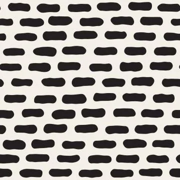 Vector Seamless Hand Drawn Horizontal Rounded Dash Strokes Pattern イラスト素材