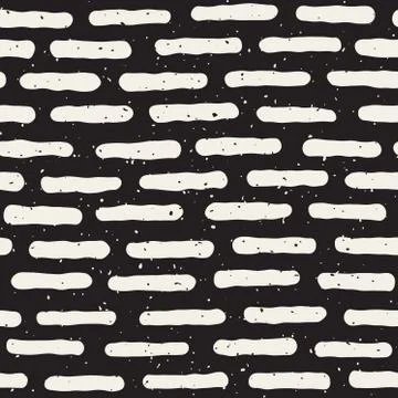 Vector Seamless Hand Drawn Horizontal Grunge Rounded Lines Pattern 스톡 일러스트
