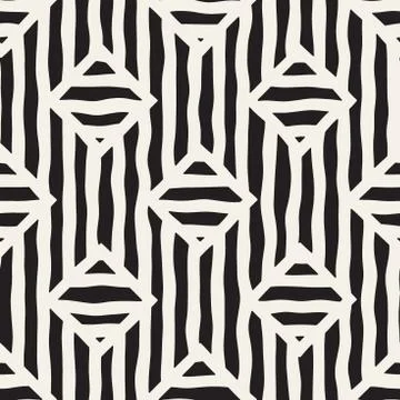 Vector seamless hand drawn pattern. Zigzag and stripe rough lines. Tribal d.. 스톡 일러스트