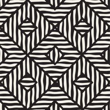 Vector seamless hand drawn pattern. Zigzag and stripe rough lines. Tribal d.. Stock Illustration