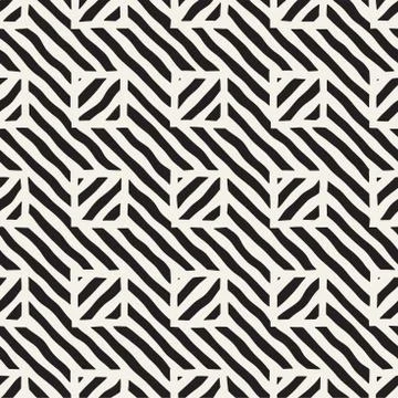 Vector seamless hand drawn pattern. Zigzag and stripe rough lines. Tribal des 스톡 일러스트