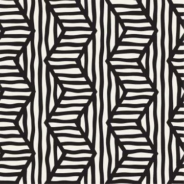 Vector seamless hand drawn pattern. Zigzag and stripe rough lines. Tribal des 스톡 일러스트