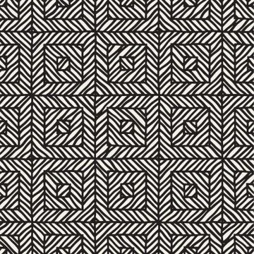 Vector seamless hand drawn pattern. Zigzag and stripe rough lines. Tribal des Illustrazione stock