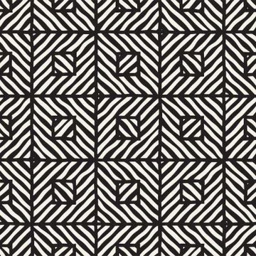 Vector seamless hand drawn pattern. Zigzag and stripe rough lines. Tribal des Stock Illustration