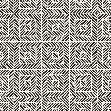 Vector seamless hand drawn pattern. Zigzag and stripe rough lines. Tribal des 스톡 일러스트