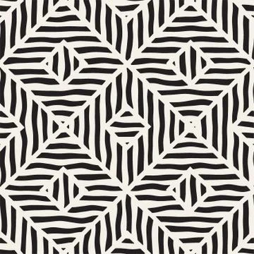 Vector seamless hand drawn pattern. Zigzag and stripe rough lines. Tribal des Illustrazione stock