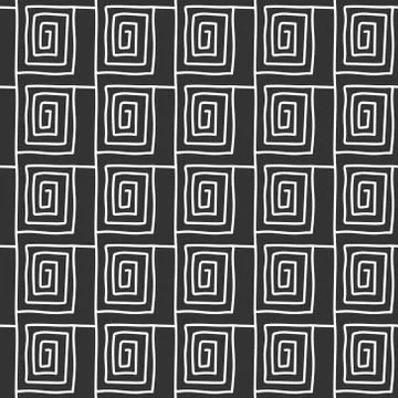 Vector seamless hand-drawn pattern of arbitrary lines of the square. Stock il Stock Illustration
