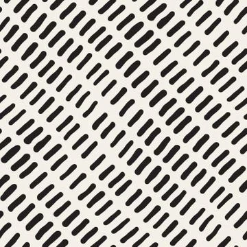 Vector Seamless Hand Drawn Rounded Diagonal Lines Pattern Stock Illustration