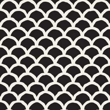 Vector Seamless Hand Drawn Rounded Lines Oriental Pattern Illustrazione stock