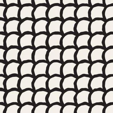 Vector Seamless Hand Drawn Rounded Lines Oriental Pattern Illustrazione stock