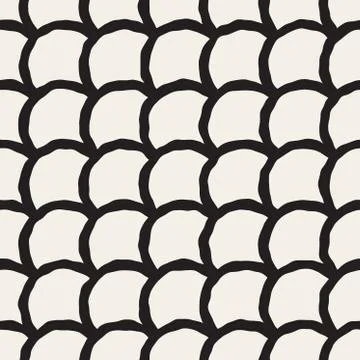Vector Seamless Hand Drawn Rounded Lines Oriental Pattern イラスト素材