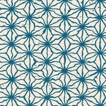 Vector Seamless Hand Drawn Star Shape Grunge Retro Pattern Illustrazione stock