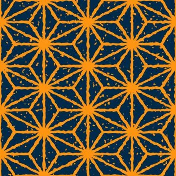 Vector Seamless Hand Drawn Star Shape Grunge Retro Pattern Stock Illustration