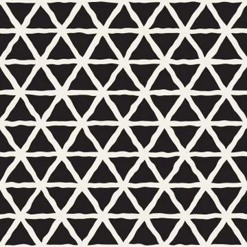 Vector Seamless Hand Drawn Triangle Lines Grid Pattern 스톡 일러스트