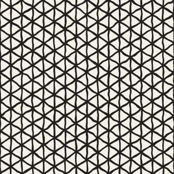 Vector Seamless Hand Drawn Triangle Lines Grid Pattern 스톡 일러스트
