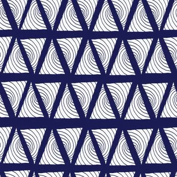 Vector seamless hand drawn triangle pattern. Illustrazione stock