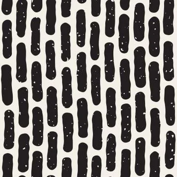 Vector Seamless Hand Drawn Vertical Rounded Lines Pattern Stock Illustration