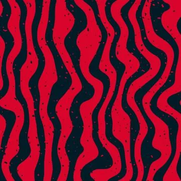 Vector Seamless Hand Drawn Vertical Wavy Distorted Lines Retro Pattern 库存插图