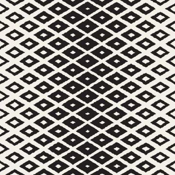 Vector Seamless Hand Painted Halftone Gradient Rhombus Pattern Stock Illustration