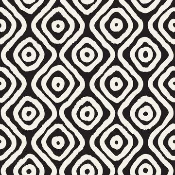 Vector seamless hand-painted ink pattern. Abstract decorative background. S.. Stock Illustration