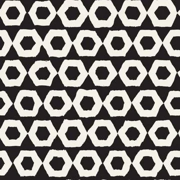 Vector seamless hand-painted ink pattern. Abstract decorative background. S.. Stock Illustration
