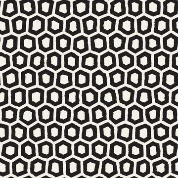 Vector seamless hand-painted ink pattern. Abstract decorative background. S.. Stock Illustration