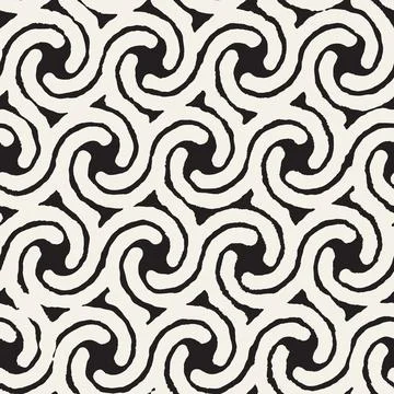 Vector seamless hand-painted ink pattern. Abstract decorative background. S.. Stock Illustration