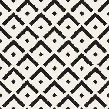 Vector Seamless Hand Painted Line Corner Shape Pattern Illustrazione stock