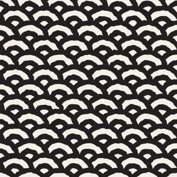 Vector Seamless Hand Painted Line Geometric Circular Oriental Pattern Illustrazione stock