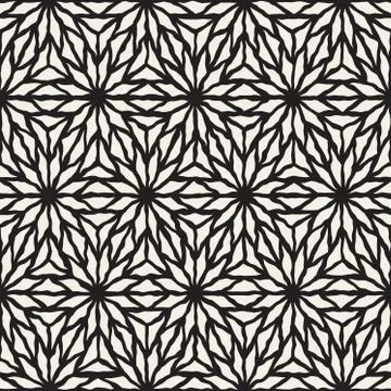 Vector Seamless Hand Painted Line Geometric Star Pattern Illustrazione stock