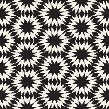 Vector Seamless Hand Painted Line Geometric Triangle  Star Pattern Illustrazione stock