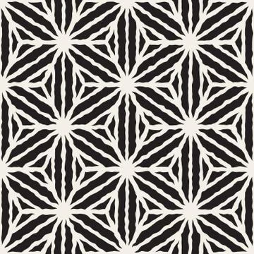 Vector Seamless Hand Painted Line Geometric Star Stripes Pattern 스톡 일러스트