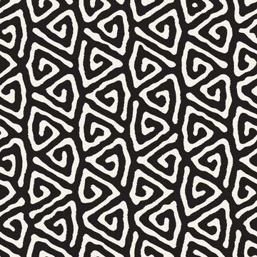 Vector seamless hand-painted pattern. Abstract decorative background with bru Stock Illustration