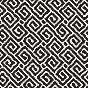 Vector seamless hand-painted pattern. Abstract decorative background with bru Stock Illustration