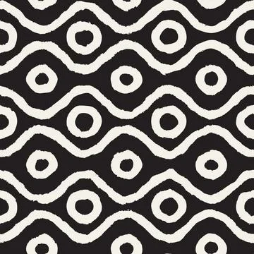 Vector seamless hand-painted pattern. Abstract decorative background with bru Stock Illustration