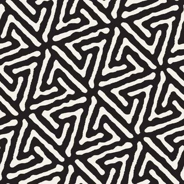 Vector seamless hand-painted pattern. Abstract decorative background with bru Stock Illustration