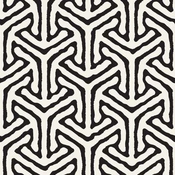 Vector seamless hand-painted pattern. Abstract decorative background with bru Stock Illustration
