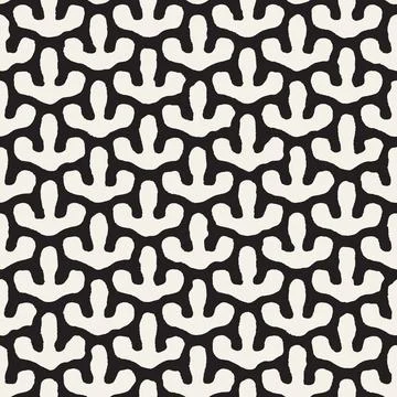 Vector seamless hand-painted pattern. Abstract decorative background with b.. Stock Illustration