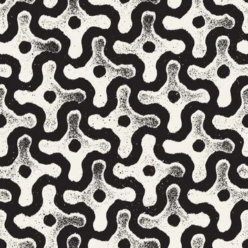 Vector seamless hand-painted pattern. Abstract decorative background with b.. Stock Illustration