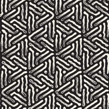 Vector seamless hand-painted pattern. Abstract decorative background with b.. Stock Illustration