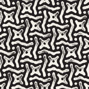 Vector seamless hand-painted pattern. Abstract decorative background with bru Stock Illustration
